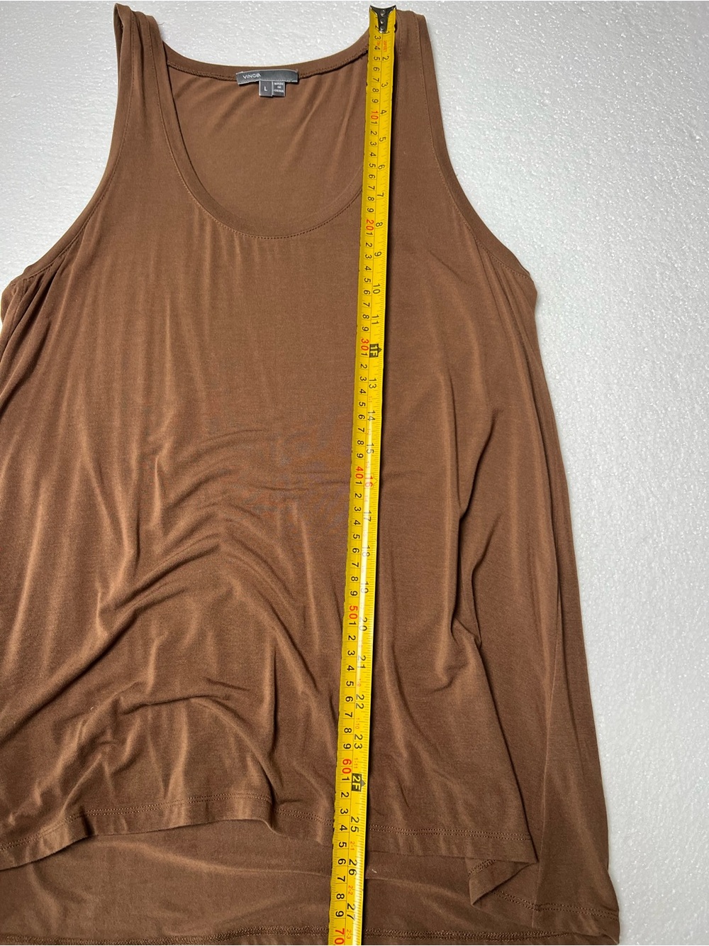Vince Chocolate Brown Scoop-Neck Tank size L - Picture 4 of 8